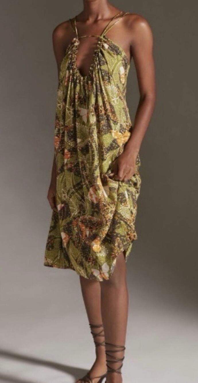 Anthropologie Women's Sleeveless Colorful Butterfly Dress Size Small